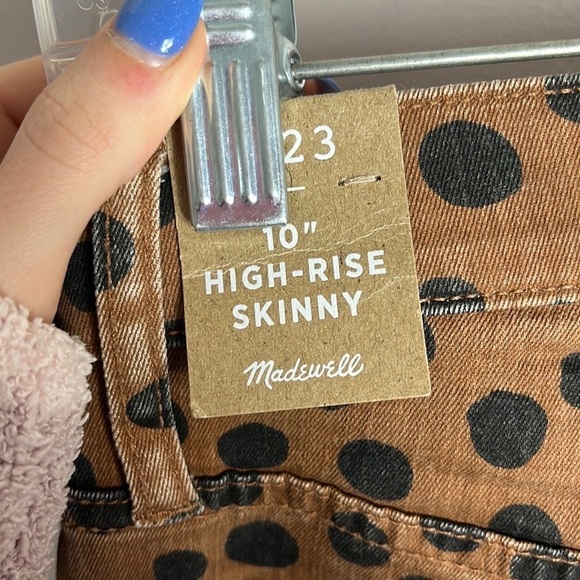 NWT Madewell 10" High-Rise Skinny Jeans in Leopard Dot Size 23 - Picture 7 of 15